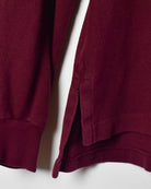 Maroon Ralph Lauren Long Sleeved Polo Shirt - Medium