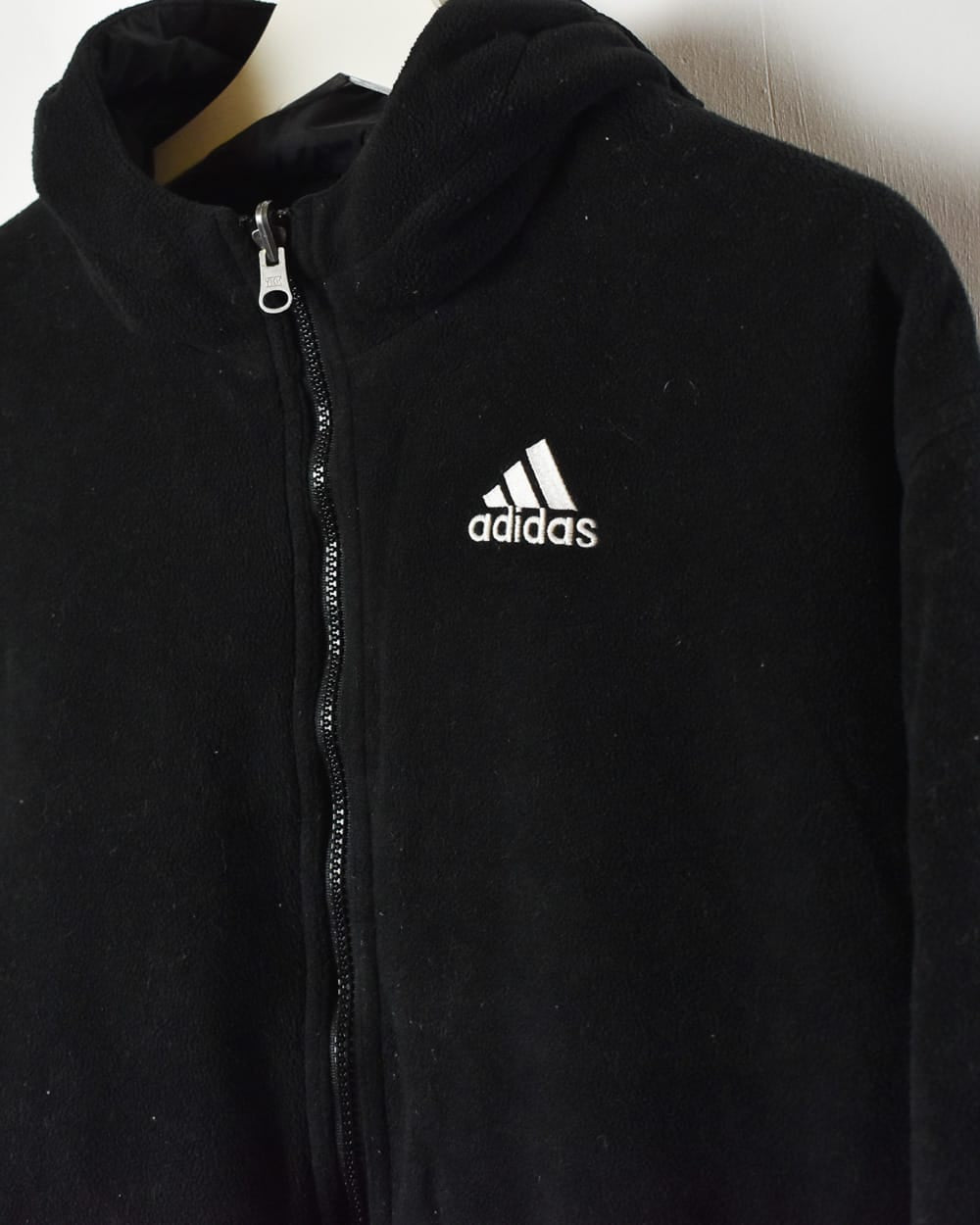 Black Adidas Fleece Lined Reversible Hooded Coat - Small