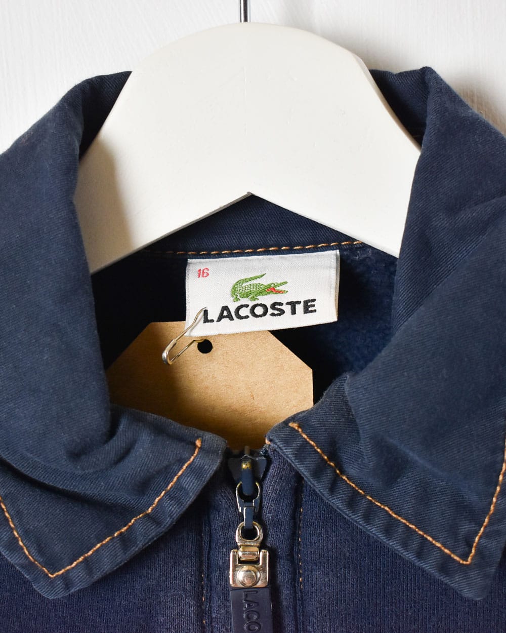 Navy Lacoste Collared 1/4 Zip Sweatshirt - X-Small