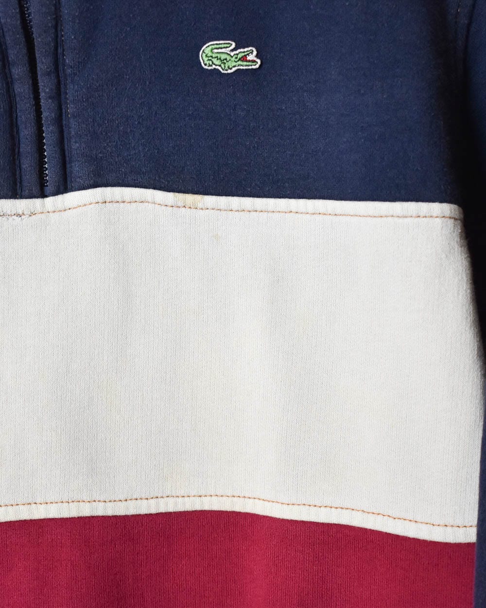 Navy Lacoste Collared 1/4 Zip Sweatshirt - X-Small