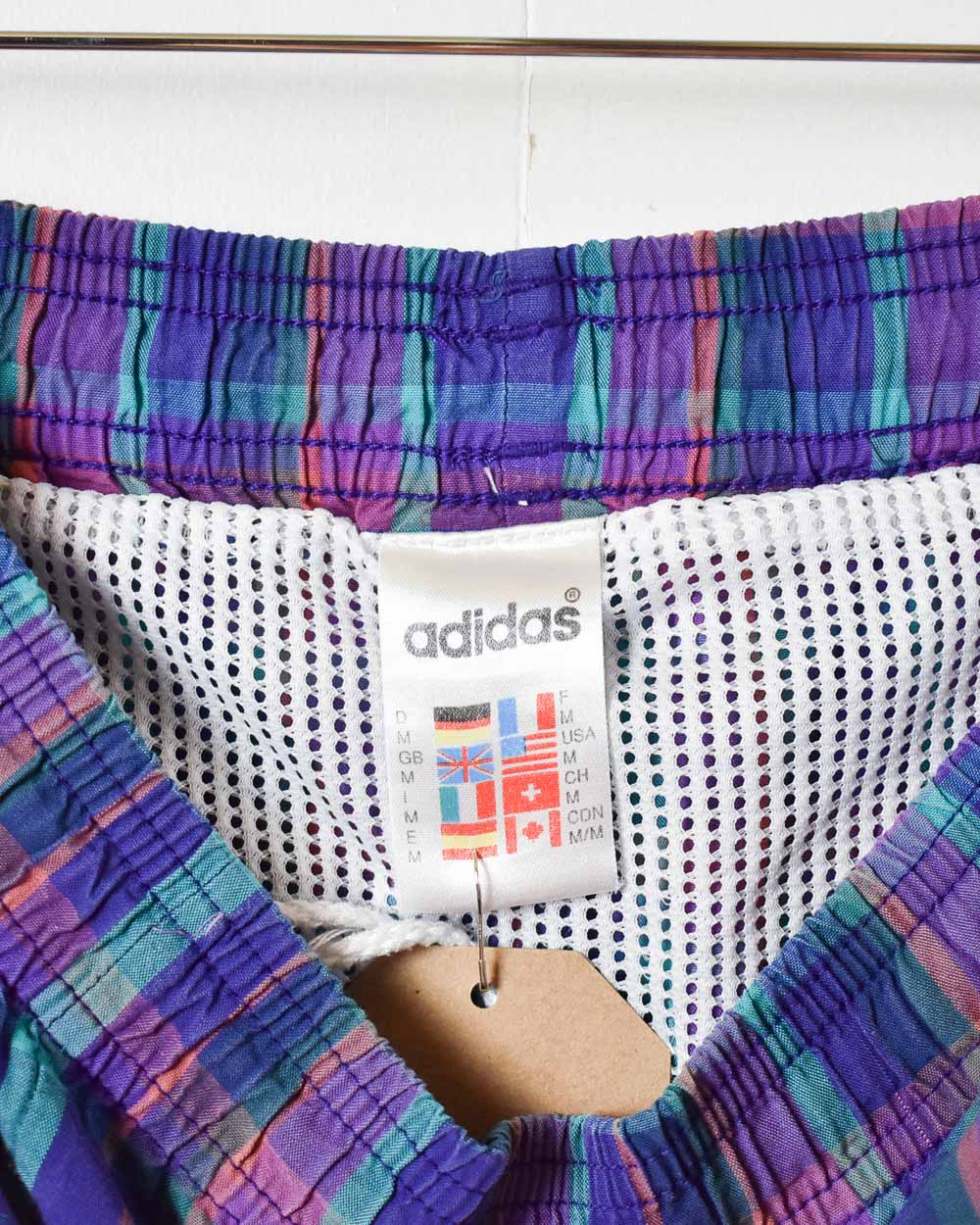 Multicolour Adidas Checked Mesh Shorts - Medium