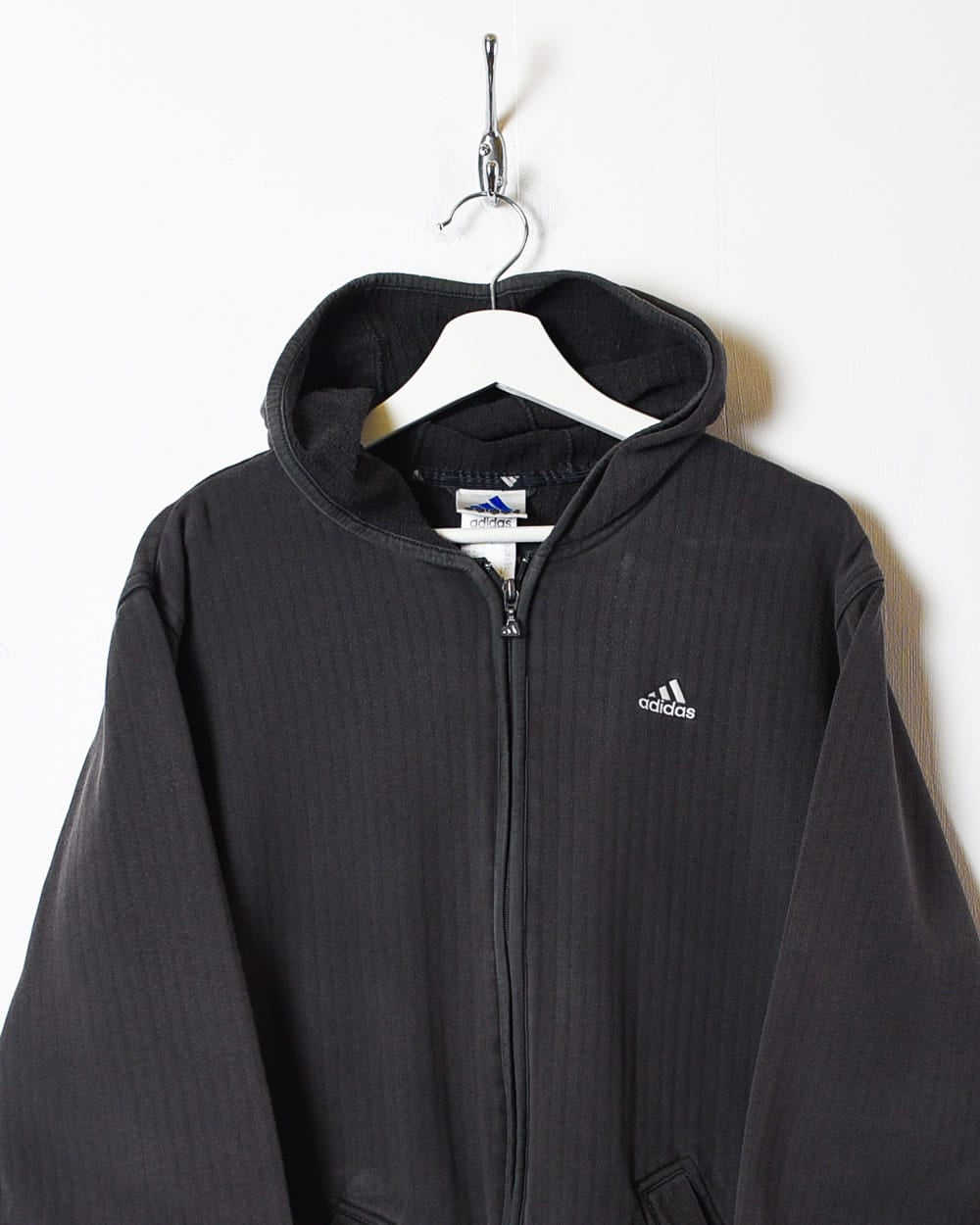 Black Adidas Zip-Through Hoodie - Large Women's