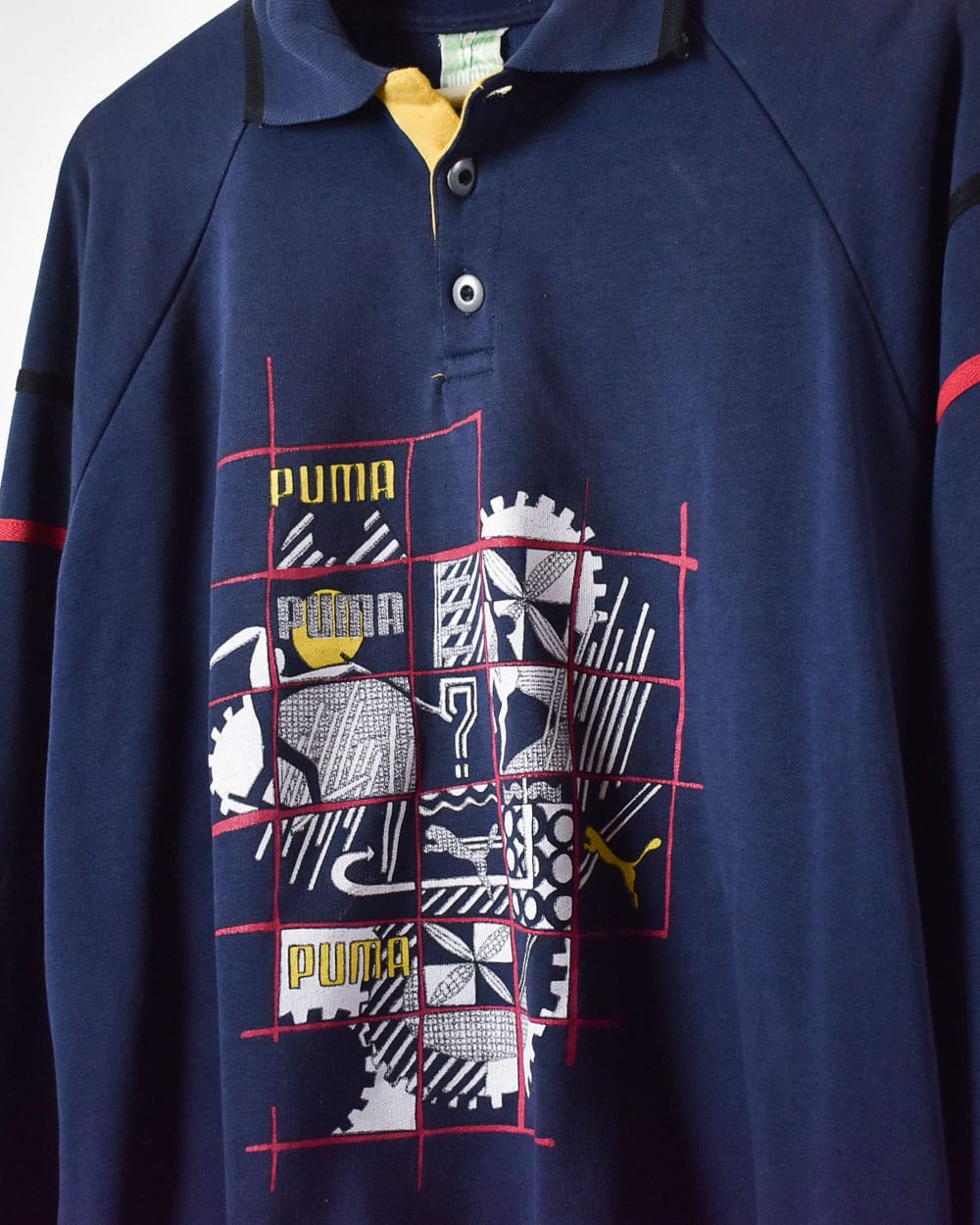 Navy Puma Collared Sweatshirt - Large