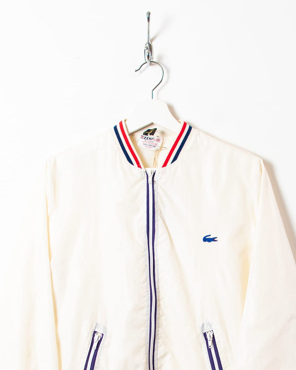 White Izod Lacoste 70s Varsity Jacket - Small