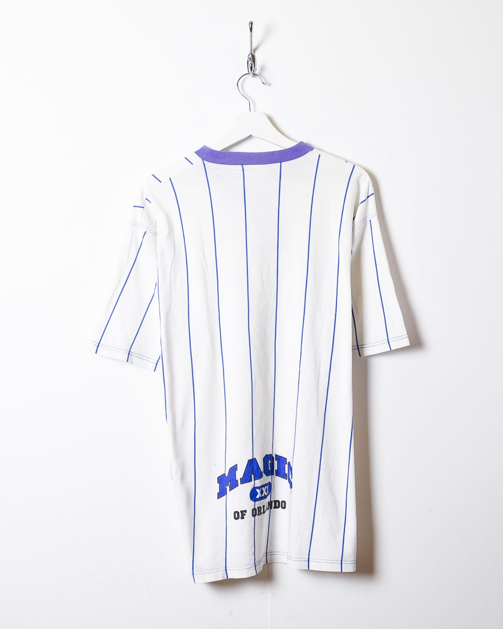 White Champion NBA Orlando Magic Striped T-Shirt - X-Large