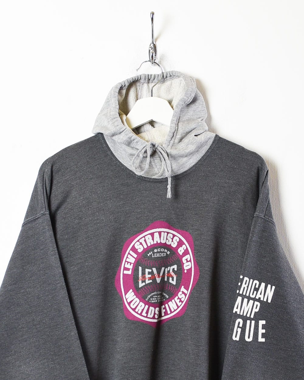 Grey Levi's Strauss & Collared Hoodie - Large