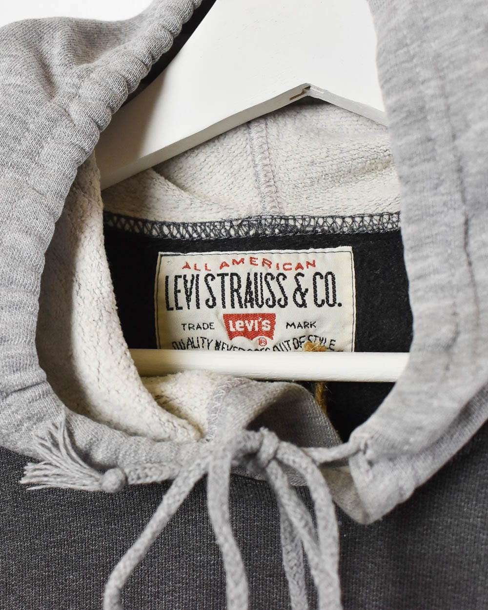 Grey Levi's Strauss & Collared Hoodie - Large