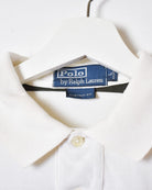 White Polo Ralph Lauren Striped Polo Shirt - Medium