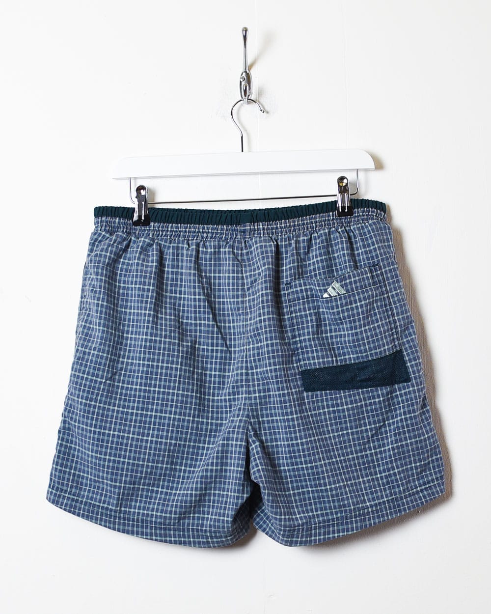 Navy Adidas Checked Mesh Shorts - Medium