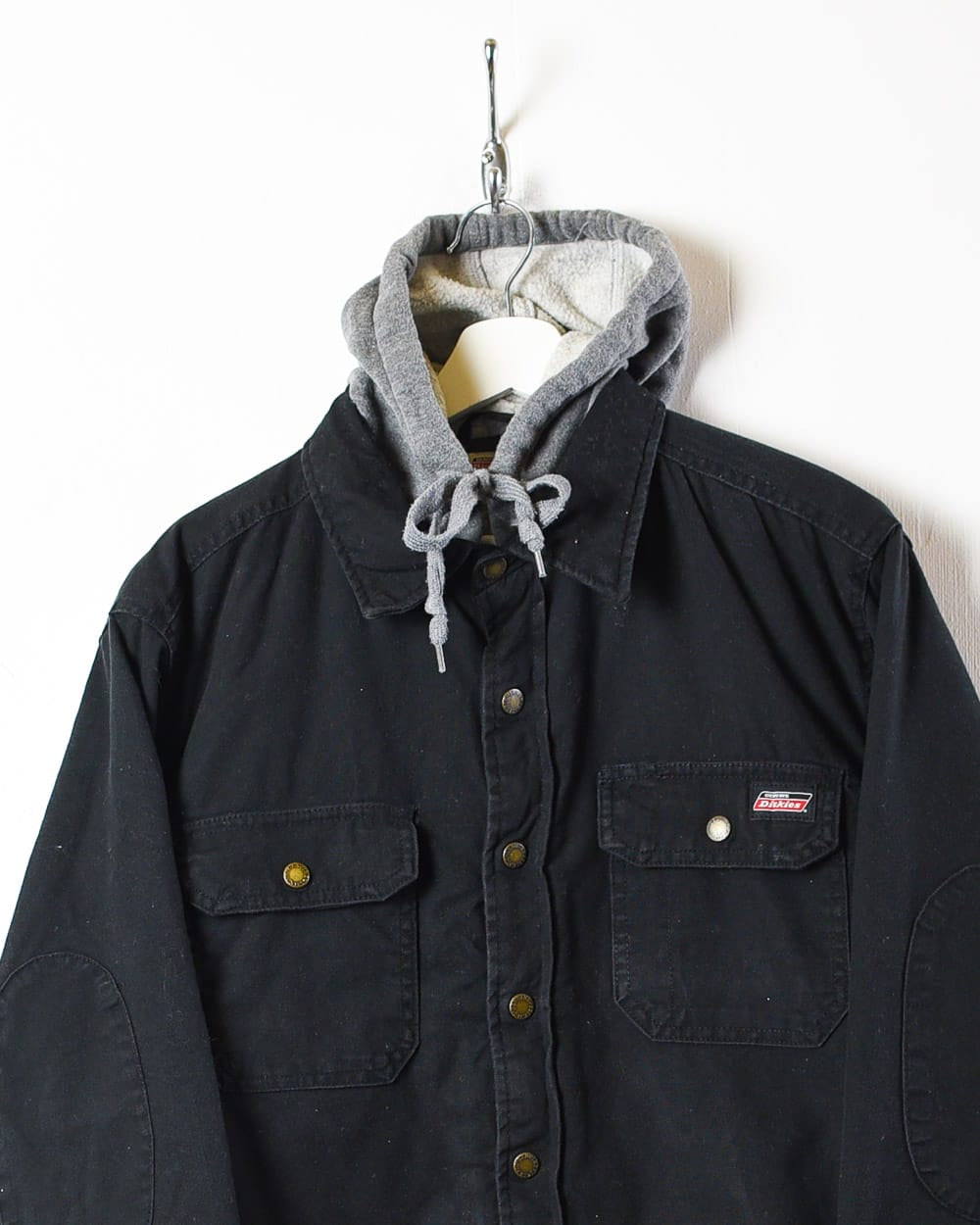 Black Dickies Padded Hooded Overshirt Jacket - Medium