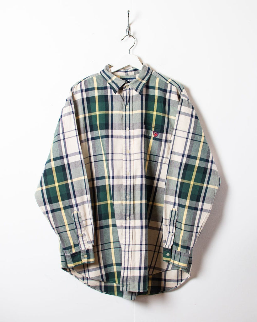 Vintage 90s Neutral Polo Golf Ralph Lauren Checked Shirt - X-Large