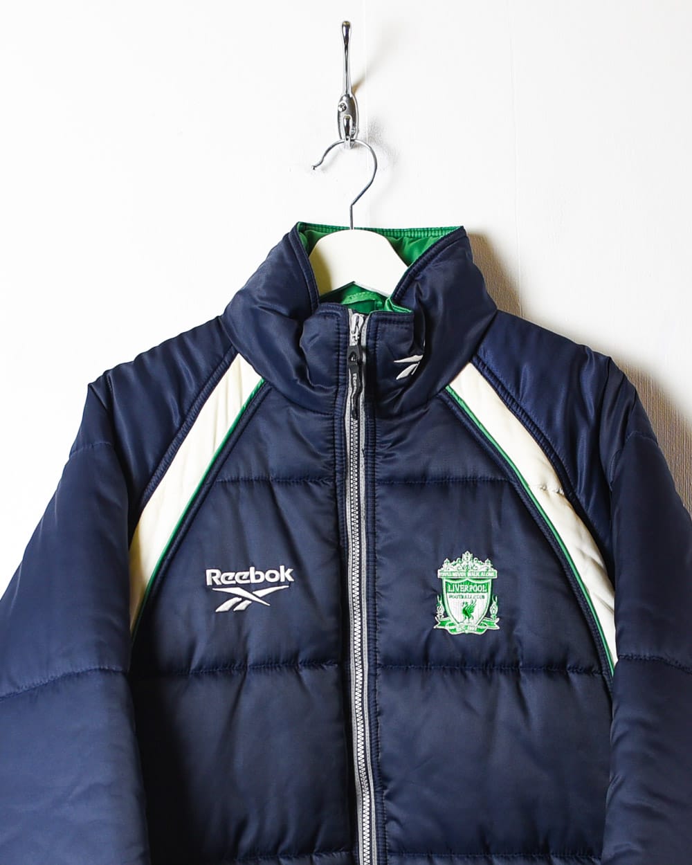 Navy Reebok Liverpool FC 1999/00 Puffer Jacket - Small