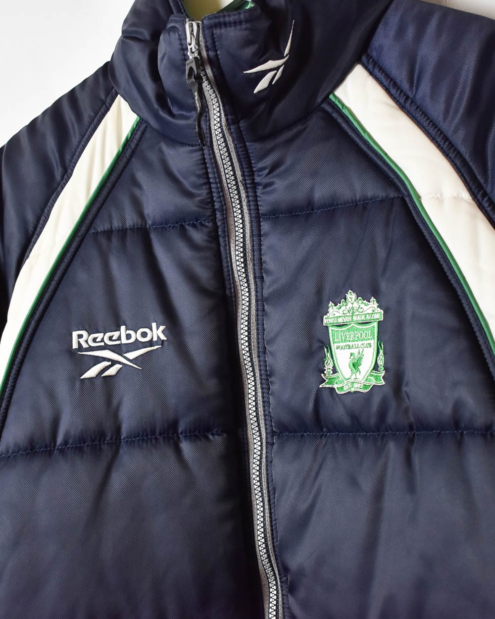 Navy Reebok Liverpool FC 1999/00 Puffer Jacket - Small