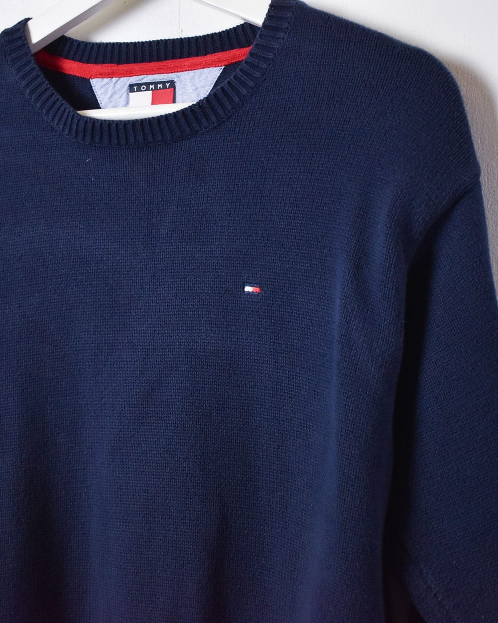 Navy Tommy Hilfiger Knitted Sweatshirt - Small Women's