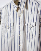 White Wrangler Striped Shirt - Large