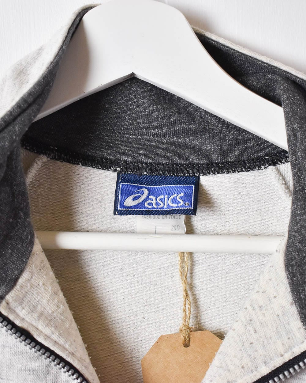 Stone Asics Zip-Through Sweatshirt - Large