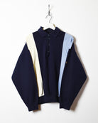 Navy Collared Sweatshirt - Medium