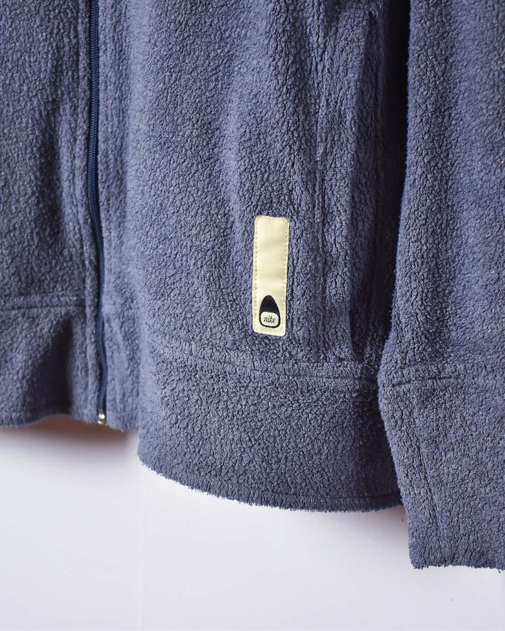 Navy Nike Zip-Through Fleece Hoodie - Medium Women's