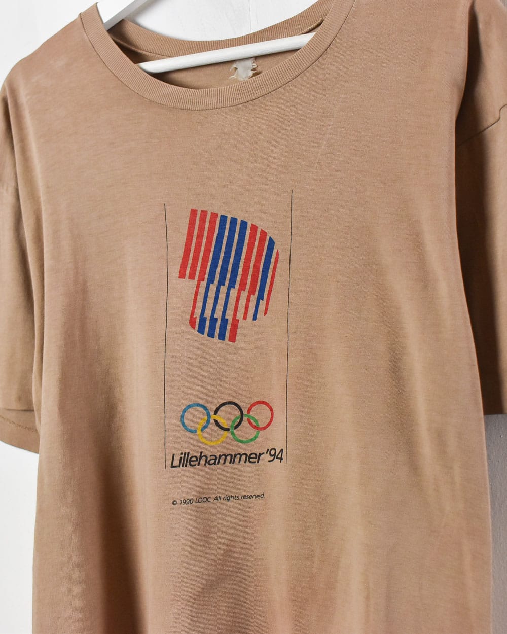 Brown Olympics Lillehammer '94 Single Stitch T-Shirt - Large