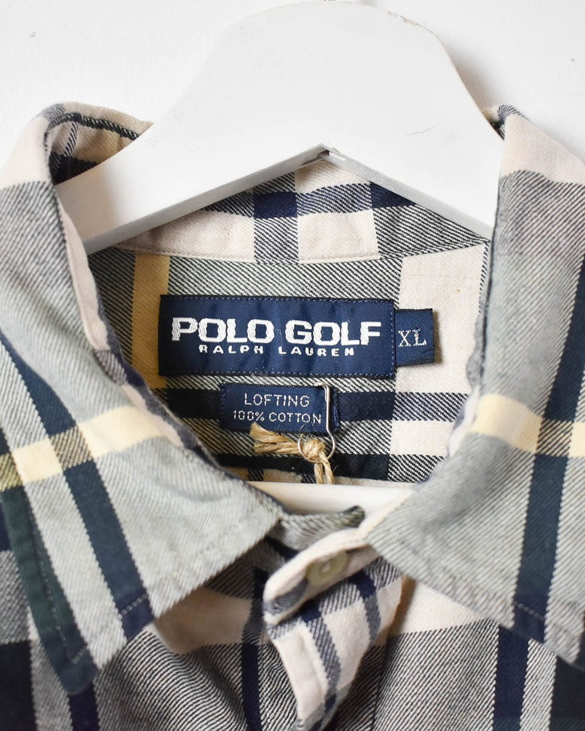 Vintage 90s Neutral Polo Golf Ralph Lauren Checked Shirt - X-Large