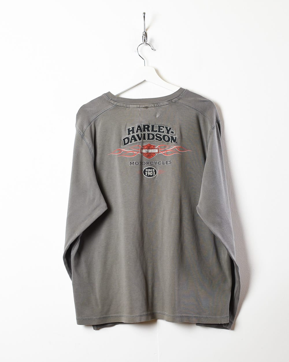 Grey Harley Davidson Long Sleeved T-Shirt - X-Large