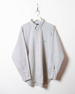 Vintage 90s Neutral Polo Ralph Lauren Checked Shirt - XX-Large