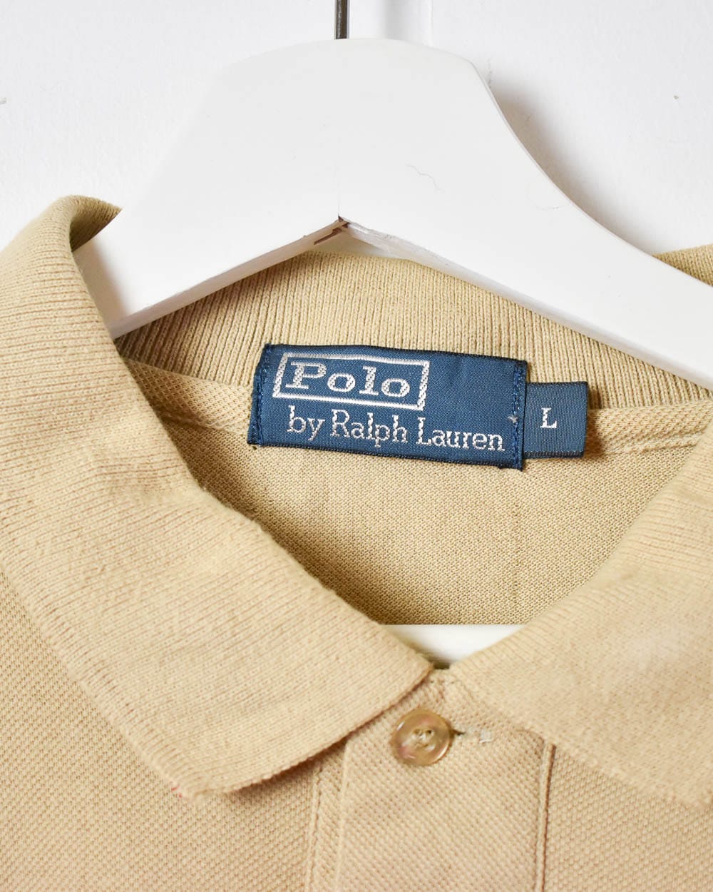 Neutral Polo Ralph Lauren Long Sleeved Polo Shirt - Medium