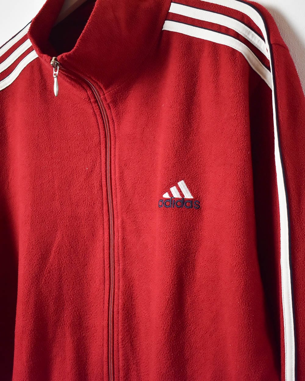 Red Adidas Zip-Through Fleece - Large