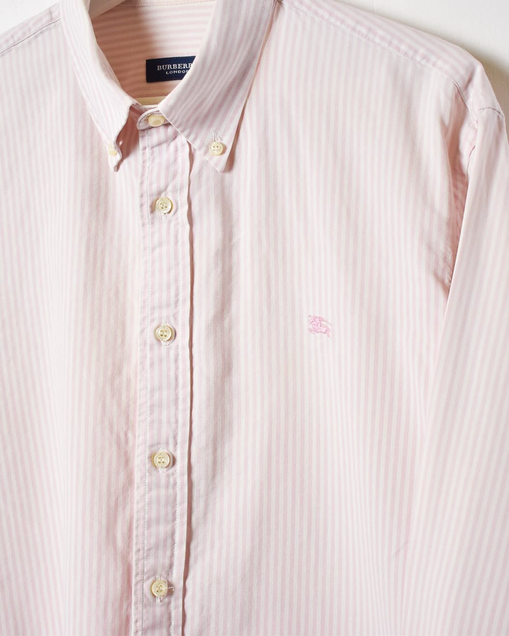 Pink Burberry Striped Shirt - Large