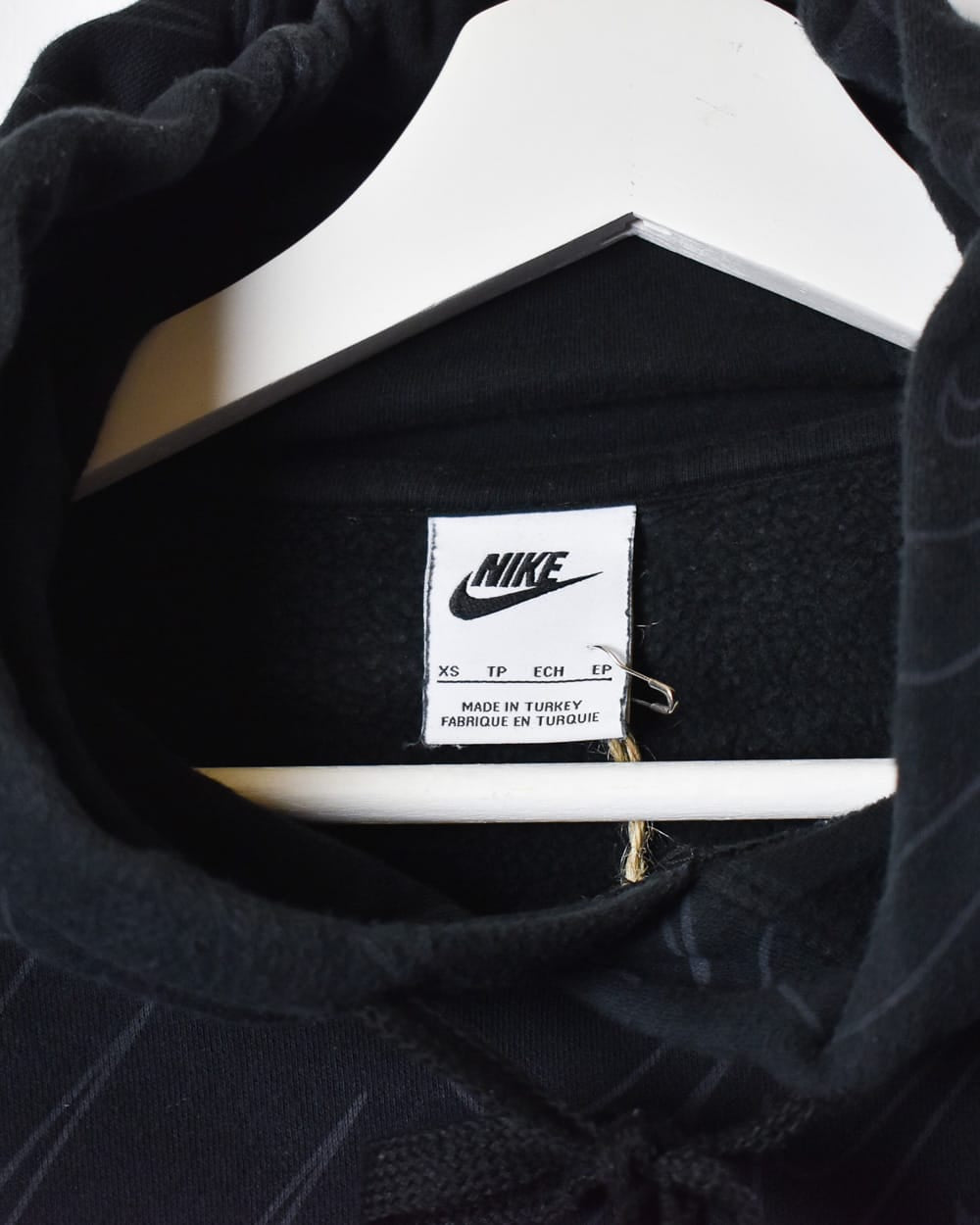 Black Nike All-Over Print Hoodie - X-Small