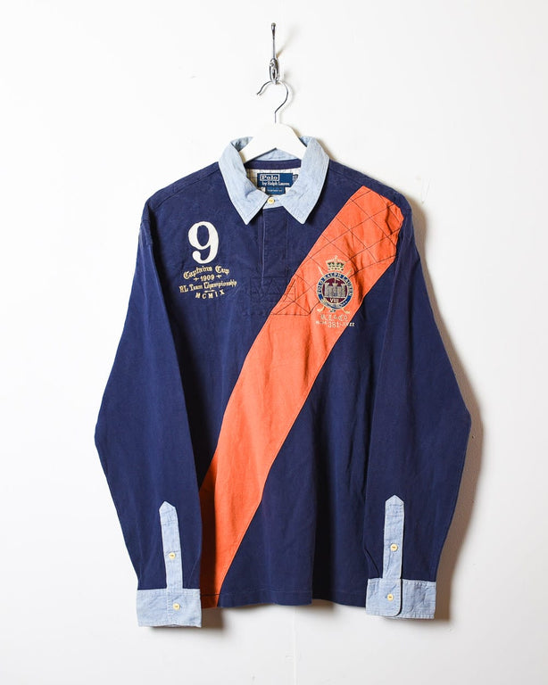 Navy Polo Ralph Lauren Captains Cup Rugby Shirt - Large