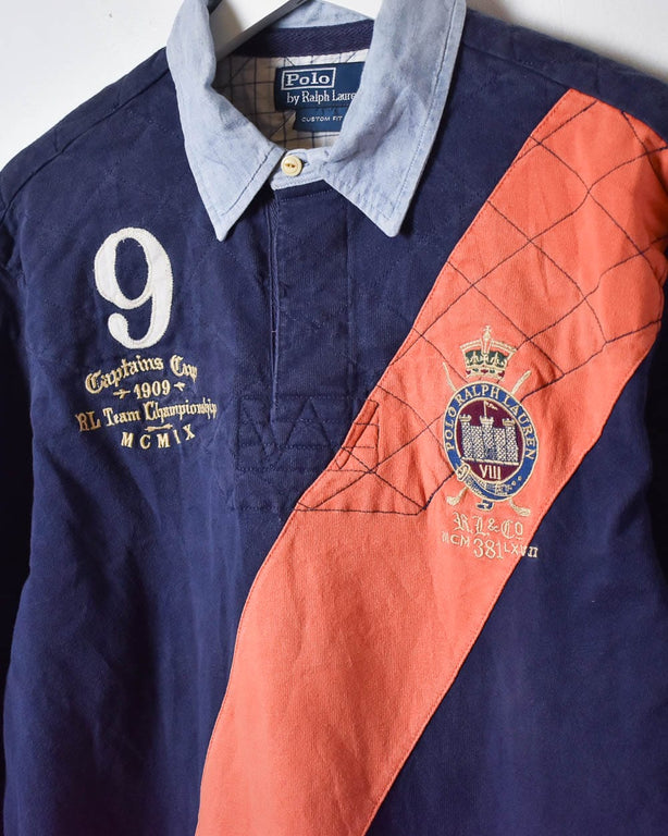 Navy Polo Ralph Lauren Captains Cup Rugby Shirt - Large