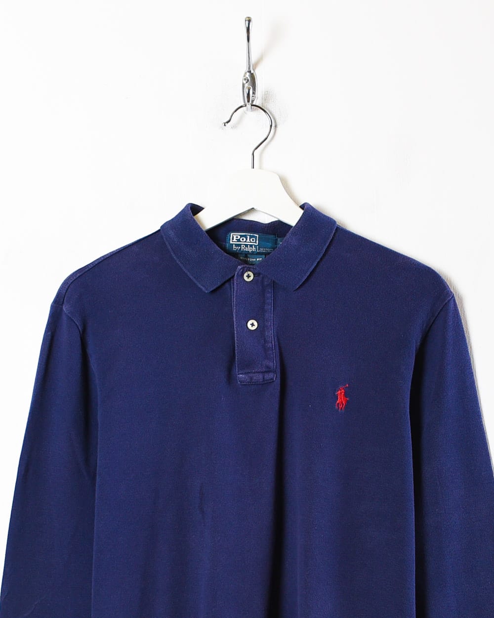 Navy Ralph Lauren Long Sleeved Polo Shirt - Medium
