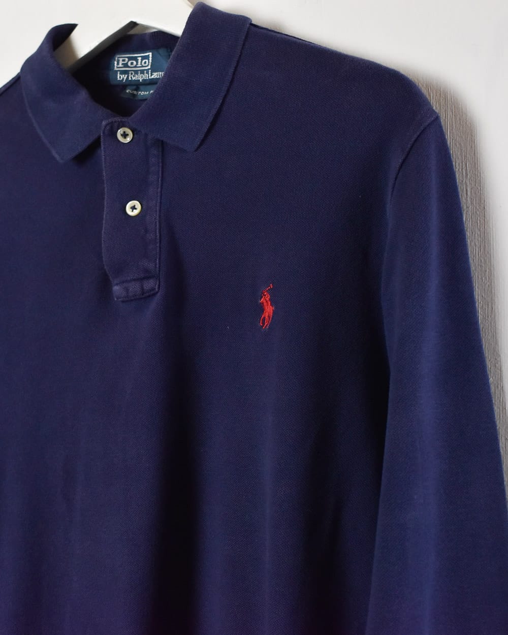 Navy Ralph Lauren Long Sleeved Polo Shirt - Medium