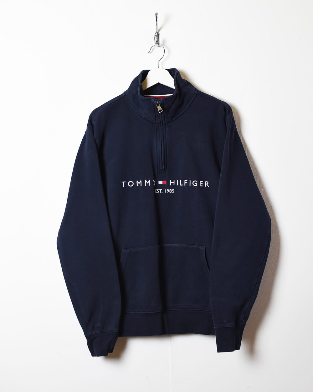 10s+ Tommy Hilfiger 1/4 Zip Sweatshirt - Large Cotton– Domno Vintage