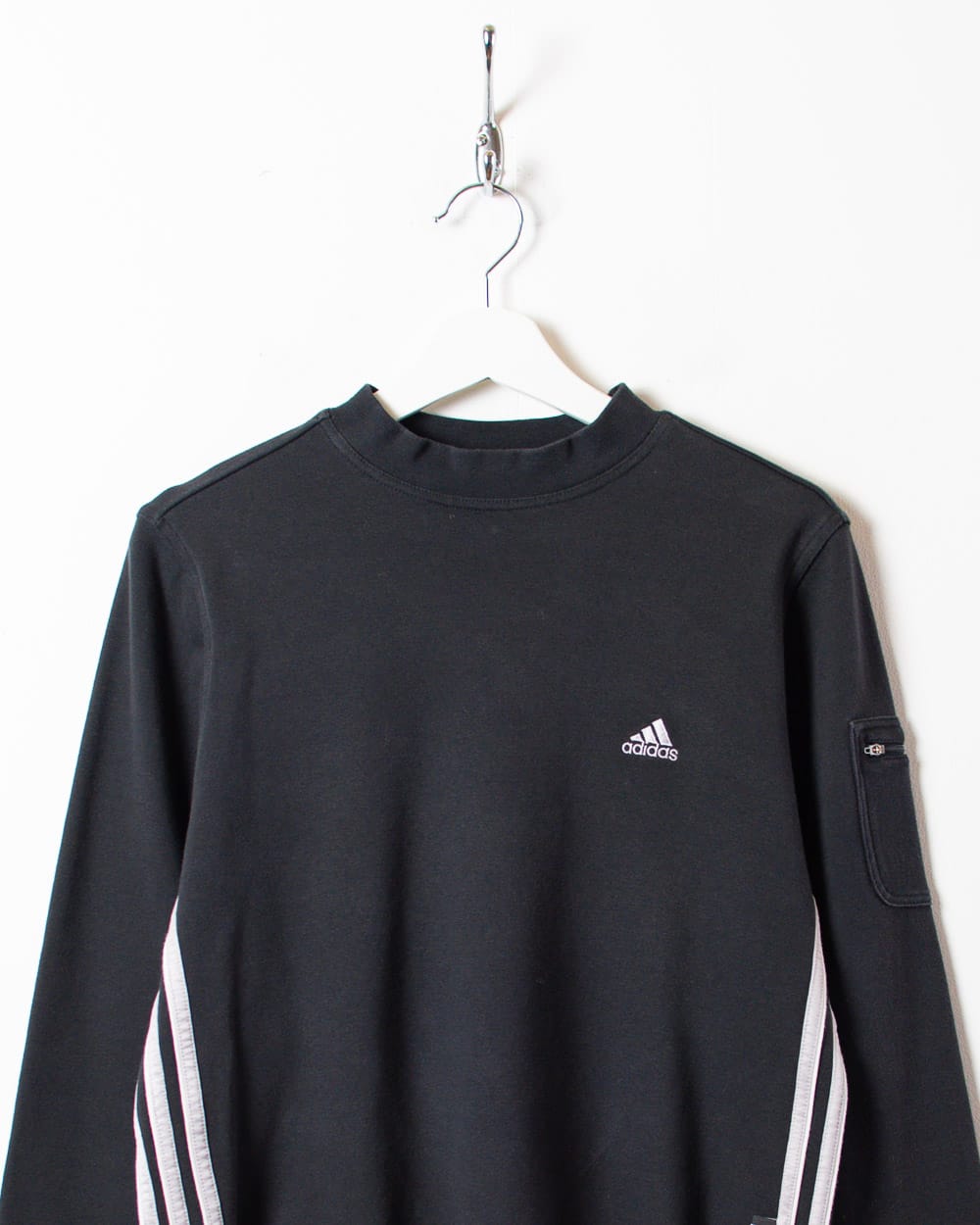 Black Adidas Cropped Sweatshirt - Medium Women's