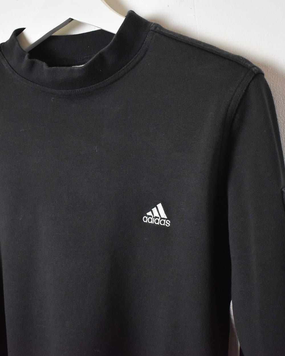 Black Adidas Cropped Sweatshirt - Medium Women's