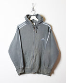 Grey Adidas Zip-Through Hoodie - Small