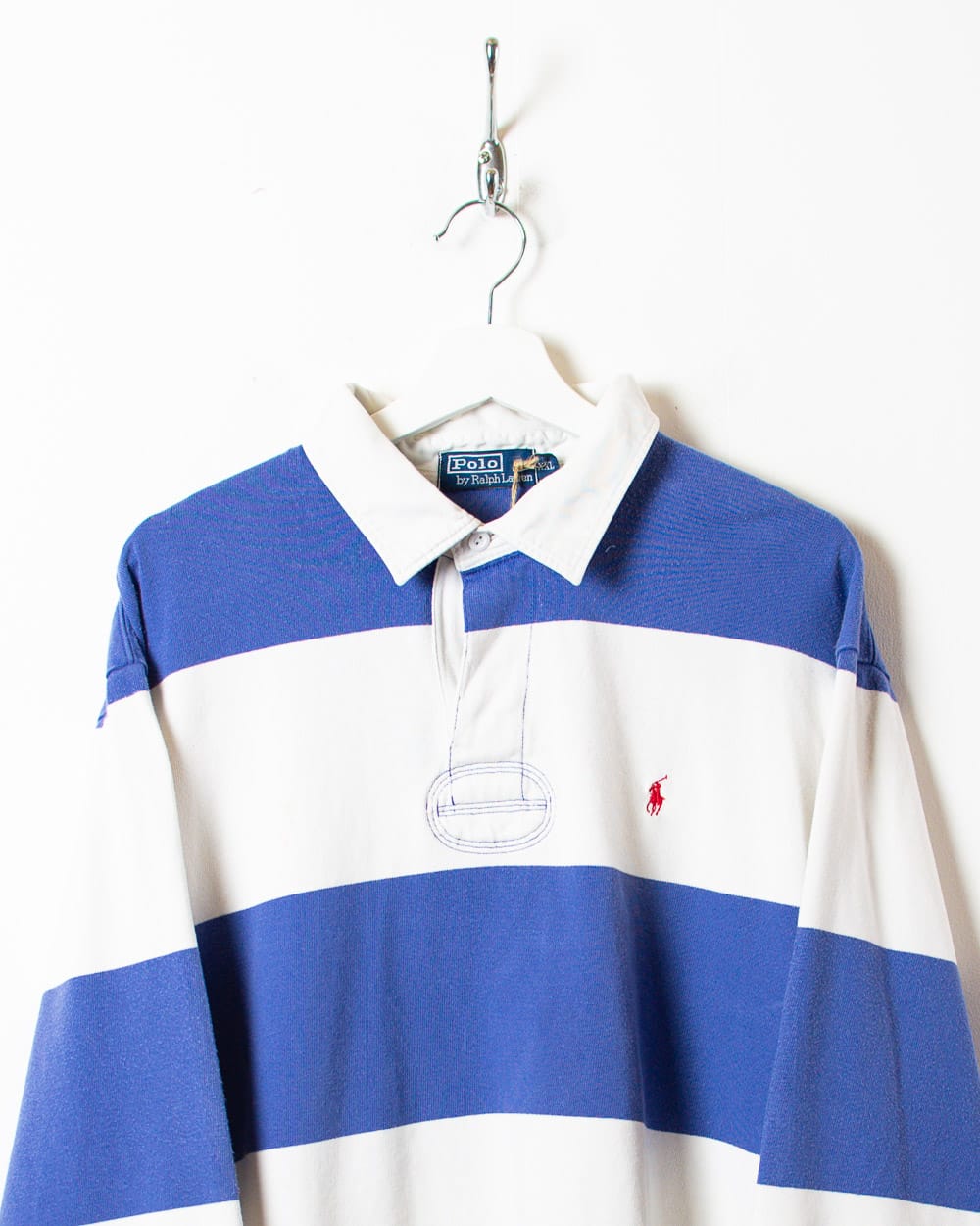 White Polo Ralph Lauren Striped Rugby Shirt - XX-Large