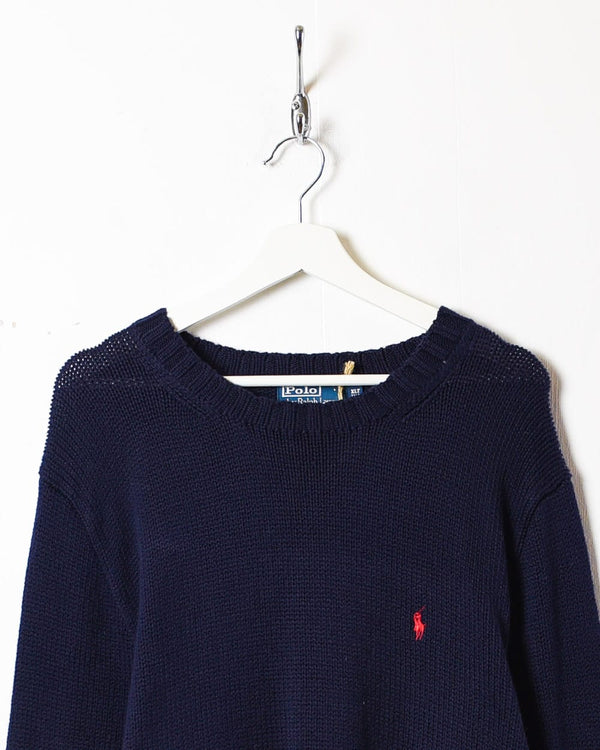 Navy Polo Ralph Lauren Knitted Sweatshirt - XX-Large