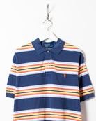 Navy Polo Ralph Lauren Striped Polo Shirt - Large