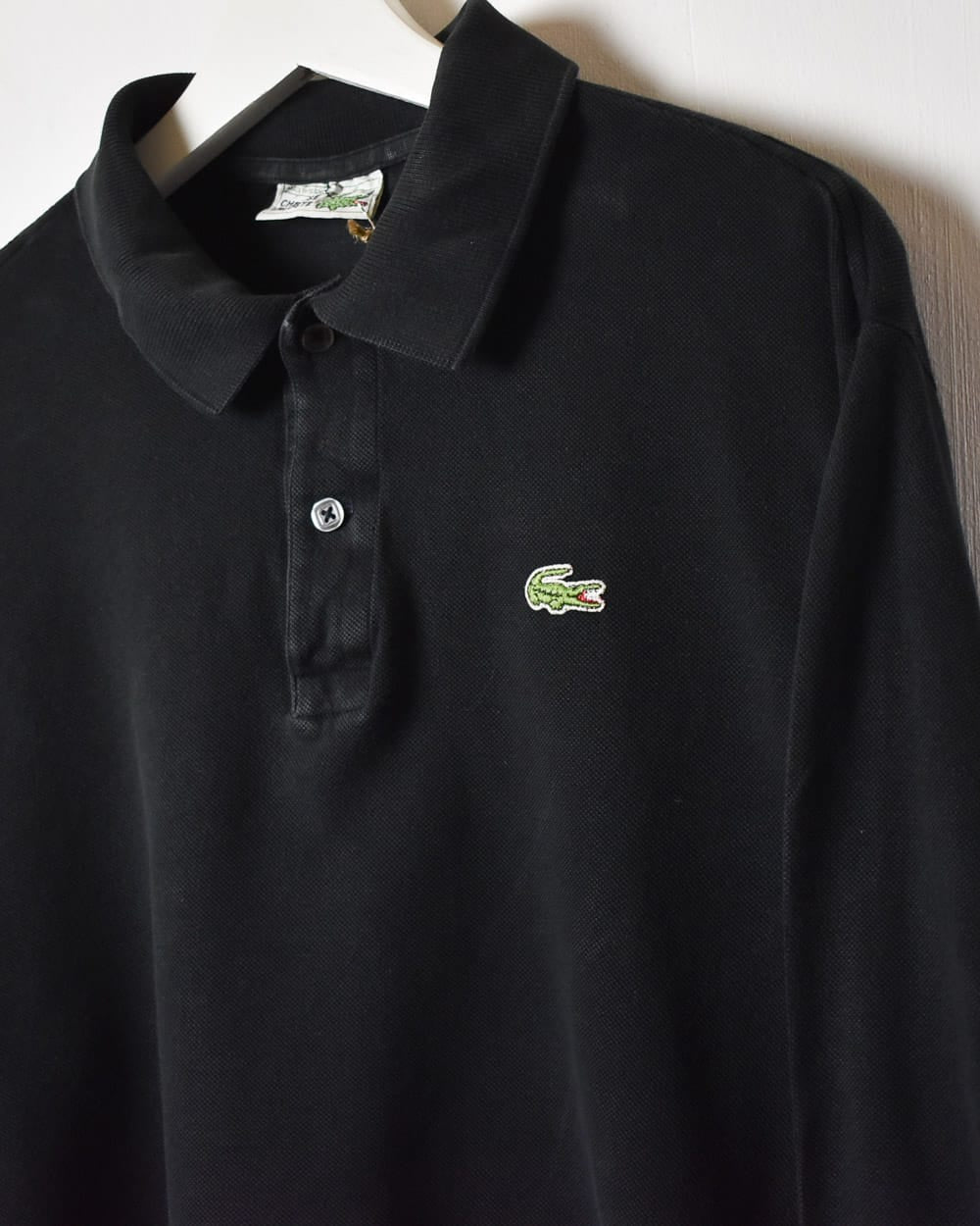 Black Chemise Lacoste Long Sleeved Polo Shirt - Medium