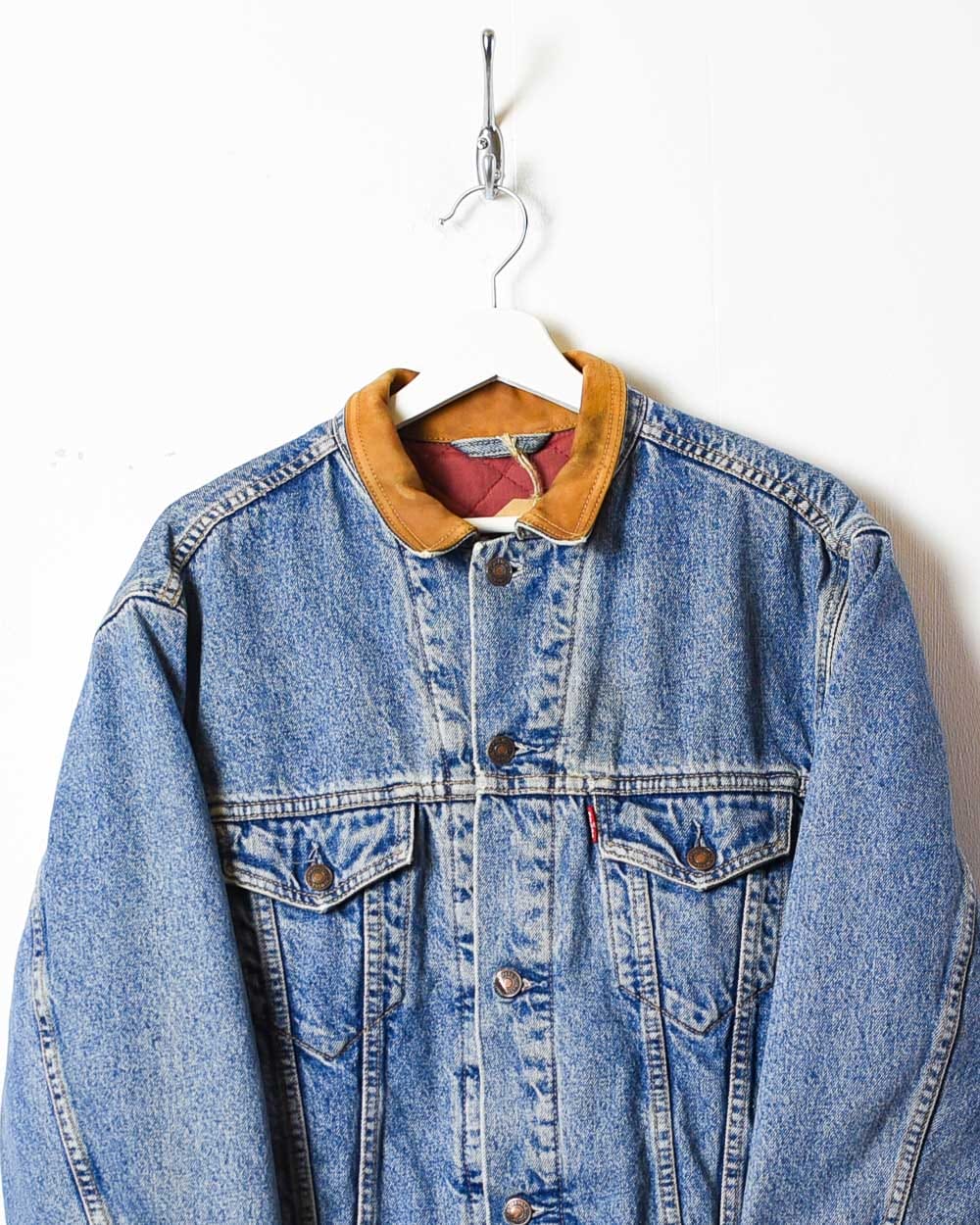 Blue Levi's Quilted Denim Jacket - Small Women's