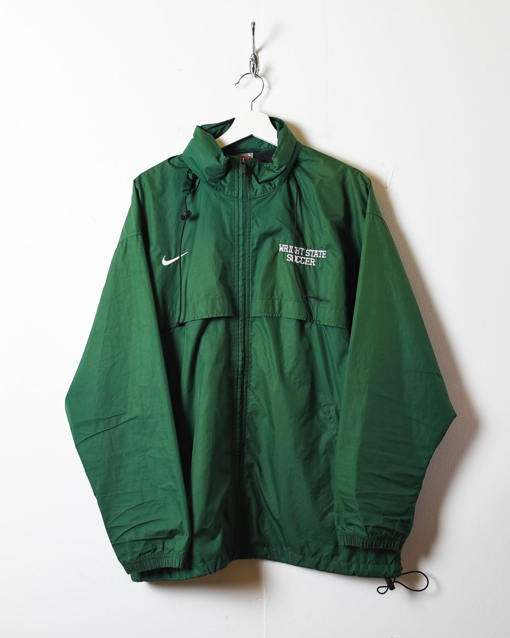 Green Nike Team Wright State Soccer Windbreaker Jacket - Large