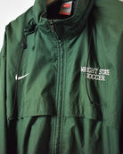 Green Nike Team Wright State Soccer Windbreaker Jacket - Large