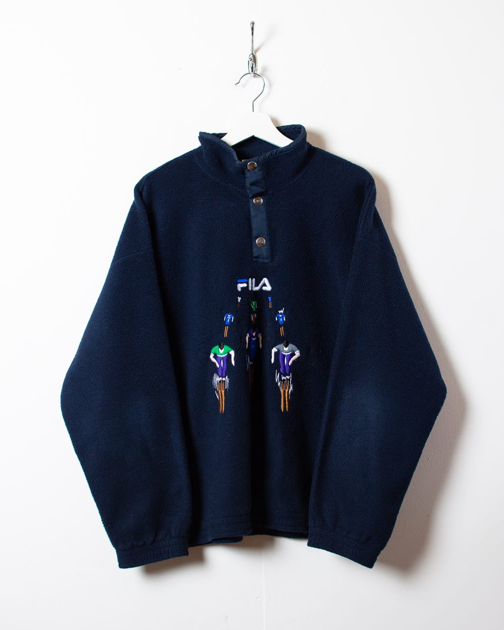 Navy Fila Skiing 1/4 Button Fleece - Large