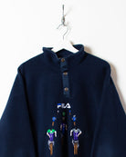 Navy Fila Skiing 1/4 Button Fleece - Large