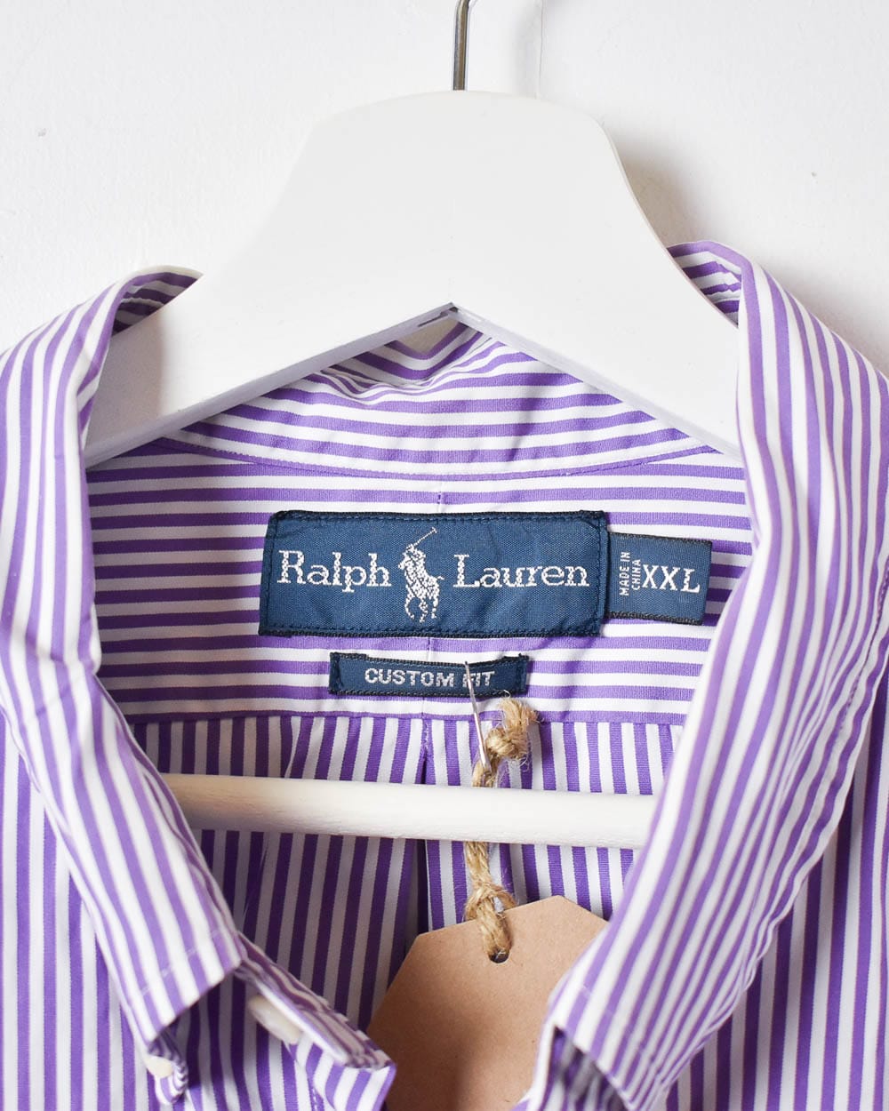 Vintage 90s Purple Polo Ralph Lauren Striped Shirt - XX-Large