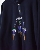 Navy Fila Skiing 1/4 Button Fleece - Large