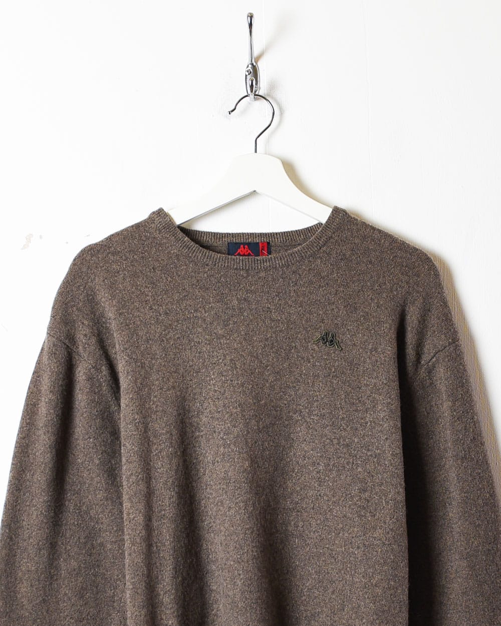 Brown Kappa Knitted Wool Sweatshirt - Medium